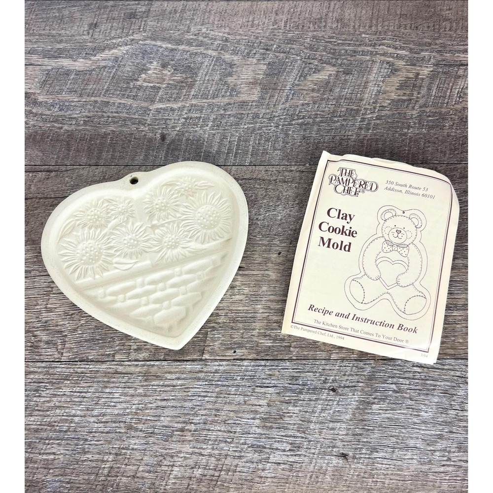 Vintage pampered chef cookie mold sunflower basket 1994 paper decor kitchen